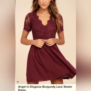 Lulu's burgandy skater dress